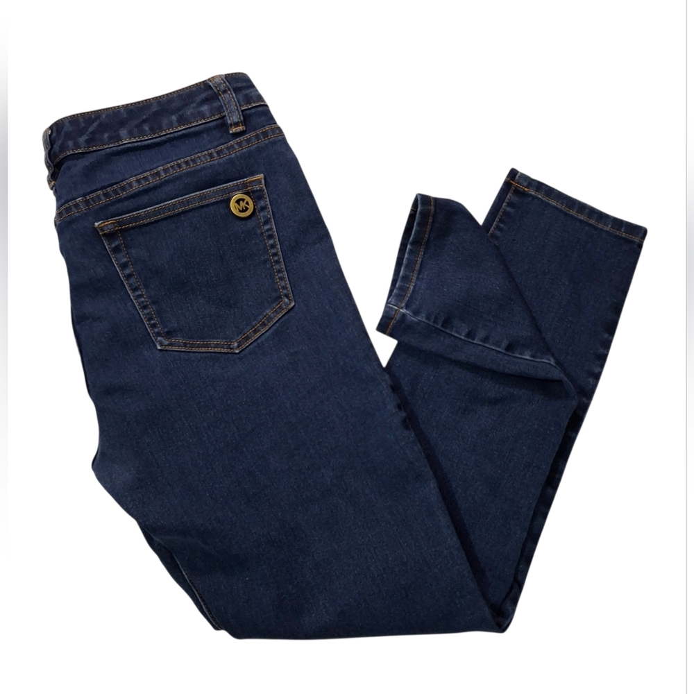 Michael Kors MK Logo Izzy Skinny Indigo Basic Jeans Size 8